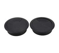 2 Pcs cache-trou de cable de 50mm diametre pour trou de cable de bureau noir