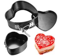 2 Pcs Cadre Patisserie Cœur Réglable, 11cm Moule Cœur Patisserie Accessoire, Moule à Gâteau Cœurs en Acier Inox, Mini Moules à Charnière à Gâteaux pour Cuisson Gâteau Tartes Décoration