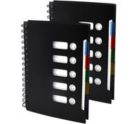 2 Pcs Cahier Spirale A5, Carnet À Spirale A5 Avec Intercalaires Carnets De Notes 150 Feuilles Carnet Ligné Spirale Cahier Trieur Avec 5 Onglets Cahier Connecté Pour Ecole Bureau, Noir