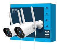 2 Pcs Camera Surveillance Wifi 2K Camera Exterieur Filaires Vision Nocturne Ip65 Étanche Pir Détection Alarme Enregist[CE341]