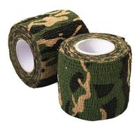 2 pcs camouflage camouflage camouflage Tapes, 14,8 pieds de long camouflage auto-adhésif enveloppe, ruban de conduit camo élastique, ruban de forme camouflage réutilisable coupé pour le camping d'esc