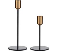 2 Pcs Candle Holder Metal Simple Modern Design Antique Black Candlestick Decoration for Home Wedding