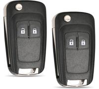 2 Pcs Car Key Case Foldable 2 Buttons Compatible With Opel Astra Insignia Meriva Zafira Mokka Movano Adam-Replacement Remote Key Fob Case Without Electronics