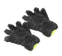 2 PCs Car Wash Gloves - Microfiber Chenille and Mesh | Cars Wash Mitts | Five-Finger Design Reusable Car Cleaning Mitts, Scratch-Free Strong Absorption for Cars Trucks Motorcycles and Boat Decks