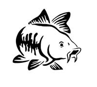 2 Pcs Carpe Poisson Réfléchissant Carrosserie Fenêtre Stickers Autocollant Car-Styling Vinyle Autocollants Adhérence Bumper Decal Autocollants De Voiture Ordinateur Portable Valise Camion De Voiture D