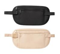 2 Pcs Ceinture d'argent dissimulée, Sac de Taille de sécurité antivol, Sac Banane Discret avec Sécurité RFID pour Carte de Crédit et Passeport, pour sport, Voyage, pour téléphone Portable, espèces