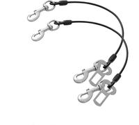 2 PCS Ceinture de Sécurité pour Chien, Harnais de Voiture avec Laisse de Siège Arrière en Corde Métallique Enduite - Tyrolienne Happy Ride pour Chien, Idéal pour Les Voyages