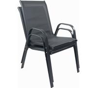 2 pcs. Chaise de jardin empilable Textilene Sonlas