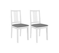 vidaXL Chaises à dîner en bois solide avec coussins – lot de 2 blanc