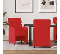 2 pcs Chaises de cuisine Rouge - Magnifique Chaises de Salle à manger,Classique,Pour salon, avec Roues , Rouge Simili cuir,7748