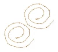 2 PCS Charm Chaîne de taille dorée pour femme Réglable, Bijou de Taille Style Bikini avec Perles et Paillettes, Ceinture Sexy Brillante pour Plage, Festival, Tenues d'Été, Accessoire Mode Corps