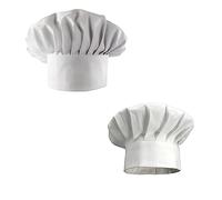 2 PCS Chef Hat for Man & Women, Adjustable Adult Kitchen Chef Cap, Breathable Chef cap Cafe Restaurant Hats, Unisexe Chef Hat for Adult Pastry Chef Bar Home Hotel, blanc, 30-40