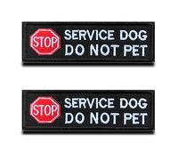 2 Pcs Chien D'assistance Ne Pas Caresser Avertissement Chien Gilet/Harnais Patch Crochet et Boucle Brodé Signes Emblème pour D'Exercice Chien De Travail Chien De Service