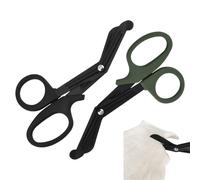 2 PCS Ciseaux Médicaux Infirmiers, Ciseaux de Bandage pour Urgences, Cisailles Traumatologie et EMT, avec Poignée Ergonomique et Lames en Acier Inoxydable, Couleur Verte et Marron, 15 cm