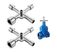 2 PCS Clé Clé triangulaire 4 voies 5 tailles, 7mm/10mm/12mm/13mm/18mm Clef Triangle,Clé Triangle,Clé triangle poubelle,Clé Pompier pour Coffret Électrique, Gaz, Eau, Compteur Électrique, Coffret