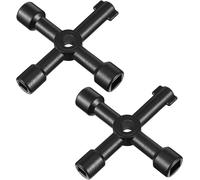 2 Pcs Cle Triangle Cle Universelle Pour Armoire Technique Clé Multifonction 4 Voies Clé Armoire Electrique Noir 4 En 1 Croix Clé Pour Utilisation Domestique Et Professionnelle Compteurs D'Eaus