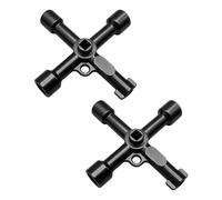 2 pcs Clé Universelle Multifonction 4 Voies, 6 Tailles Diamètre Intérieur n Croix avec Têtes Triangle et Carrée, pour Compteurs d'Eau, Armoires Électriques et Poubelles, Ø Intérieur 4/5/6/8 Mm