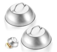 2 Pcs Cloche Alimentaire de Cuisson, Cloche Plancha de Barbecue, Couvercle Plancha, Cloche de Cuisson pour Plancha, Quick Cover Couvercle, Cloche Barbecue, Cloche Alimentaire Inox à Usage Multiple