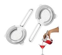 2 Pcs Cocktail Strainer,Cocktail Sieb,Barsieb Für Cocktails,Barsieb,Strainer,Matcha Sieb,Barsieb Aus Edelstahl Passend Auf Alle Shaker, Hochwertiges Barzubehör,Bar-Zubehör Zum Mixen Von Cocktails