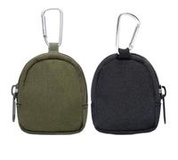 2 PCS Coin Purse 3,4x2.6x1 '' Pouche de Monnaie résistante à l'usure avec Porte-clés à glissière antidérapante de Porte clés avec Un Compartiment pour Le Stockage de caches de trésorerie Noires et ve