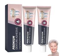 2 Pcs Colle Dentaire Extra Forte Pour Dentier Colle Dentier Dentifix Adhésif Adhésif Pour Prothèses Dentaires Doux Confortable Assure Une Tenue Toute La Journée Compact Portable Non Irritant 40 G