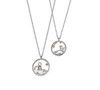 2 Pcs Collier Petit Prince et Pendentif Renard pour Femme, Pendentif Petit Prince et Collier Renard en Argent 925, pour Couple, Chaînes Meilleur(e) Ami(e), Cadeaux d'Anniversaire Bestie