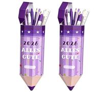 2 PCS Cône d'école en Forme de Crayon, Emballage Cadeau pour les Débutants | Cône de rentrée en forme de crayon, cône-cadeau pour le premier jour d'école, emballage cadeau pour fournitures scolaires