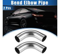 2 pcs Coudre Coude Tuyau Tube, 1.50" OD 4" 90° DIY Echappement Tuyau pour Voiture