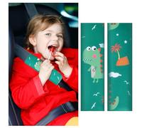 2 Pcs Coussin Epaulettes Ceinture De Sécurité Enfant Protege, Voiture Ceinture de Sécurité Coussinets d'Epaule Protection Ceinture Voiture Amovible et Doux, Adorable Dinosaur Seatbelt Covers