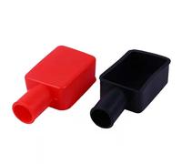 2 Pcs Couvre Bornes Batterie, Auto Battery Terminal Cover Capuchons de Protection Doux et Flexible Isolation Rouge et Noir Positif et Négatif Couvercle de Protection Batterie pour Voiture Camions