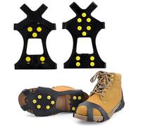 2 PCS Crampons Antidérapants 10 Clous, Chaussure Hiver Inoxydable, Traction Sur Glace, Pour Randonnées Et Alpinisme (S)