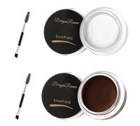 2 PCS Crème à Sourcils, Gel à Sourcils Durable avec 2 Brosses à Sourcils, Gel Coiffante Sourcils Transparent et Pommade à Sourcils Teintée Marron Foncé, Savon Coiffant pour les Sourcils, Eyebrow Gel