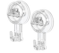 2 Pcs Crochet Ventouse,Transparent Amovible Ventouse Salle de Bain Robuste 3 Kg, sans Clous Porte Serviette Ventouse pour Douche, Salle de Bain, Cuisine, Fenêtre, Peignoir