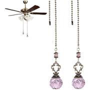 2 Pcs Crystal Plafond Ventilateur De Traction Des Chaînes De Traction De Ventilateur Cristallin De La Chaîne De Ventilateur De Ventilateur De Gilet Vintage De La Chaîne De Ventilateur De Ventilateur