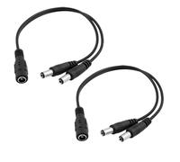 2 pcs DC câble répartiteur d'alimentation, 1 femelle vers 2 Mâle 5.5 mm x 2.1 mm Camera câble répartiteur d'alimentation CC, branche câble DC Jack Y Splitter