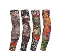 2 Pcs De Mode Élastique Faux Tatouage Temporaire À Manches Longues Body Art Bas Bras De Conception Cool Costume en Plein Air Anti-UV Sunscreen Manches d'hiver Armwarmers pour Femmesolide et Durable.