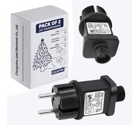 2 pcs de transformateur LED 31V 6W CZJUTAI IP44 Alimentation pour éclairage de Noël avec prise - Prise européenne (socle à vis - allumage constant - DC31V6W)