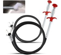 2 PCS Deboucheur Canalisation 0,9 m/1,6 m Pince Telescopique pour Évier de Cuisine, Salle de Bain, Toilettes, Tuyau D'égout