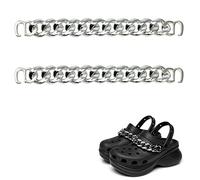 2 Pcs Décoration Bricolage Chaîne Chaussures Cintre Chaussures Plastique Enfants Bracelets Bande Chaussure Sabot Charme Pendentif Breloques Assorties Bracelet Sabots Cadeaux Faveur (Argent)