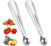 2 Pcs Dénoyauteur de Tomates en Acier Inoxydable Cuillère Parisienne Multifonction pour Fraises Équeuteur de Fruits et Légumes Ustensiles de Cuisine à Manche Ergonomique Pour Tomates Fraises Pommes