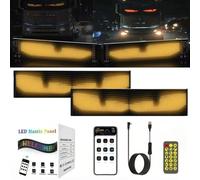 2 PCS Devil Eye LED Matrix Pixel Panneau Lumineux Défilement Signes App Contrôle Logo Lumière LED Affichage, DIY Programmable Smart Flex Écran pour Accessoires de Camion de Voiture 348 * 108mm