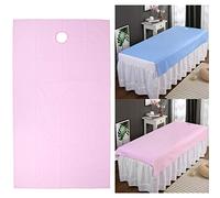 2 Pcs Disposable Bed Sheets, Massage Table Sheets with 78.7x45.3in Non Woven Fabric SPA Bed for Massage Beauty Tattoos (Pink and Blue)