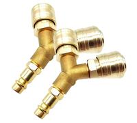 2 Pcs Distributeur d'Air Comprimé 2 Voies, Raccord Rapide Air Comprimé 1/4 Pouce, Distributeur en Y Laiton avec Filetage Externe, Raccord en T pour Air Comprimé, Accessoire Compresseur à Air