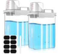 2 Pcs Distributeur de Lessives 1800 ml Distributeur Lessive Liquide Buanderie Conteneur pour Lessive en Poudre Hermétique Boîte