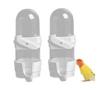 2 PCS Distributeur d'eau pour Oiseaux Mangeoire à Eau en Plastique pour Oiseaux Conteneur de Nourriture sans gâchis Accessoires de Cage Automatique Mangeoire à Cage Suspendue pour Perruche Perruche C