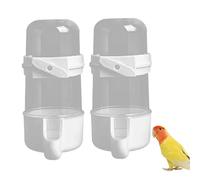 2 PCS Distributeur d'eau pour Oiseaux Mangeoire à Eau en Plastique pour Oiseaux Conteneur de Nourriture sans gâchis Accessoires de Cage Automatique Mangeoire à Cage Suspendue pour Perruche Perruche C