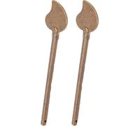 2 Pcs Door Latch Locking Pin 11cm Leaf Shape Retro Style Brass Cabinet Key Latch Bolt Locking Pin