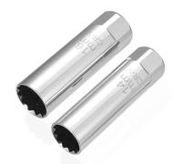 2 Pcs Douilles à Bougies Allumage 16 mm 14 mm, Bougie d'Allumage Douilles Entraînement 3/8" 12 Pans, Clés à Douille Flexibles avec clip de serrage pour bougies d'allumages de voitures et motos