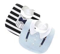 2 PCS ECHERY Mignon Bébé tout Dossards Chiffons Burp Ensemble-Cadeau Doux et Absorbant Extra LARGE d'Alimentation de Reflux Baver Bavoirs de Dentition Drôle de Conception