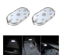 2 PCS Eclairage intérieur de Voiture,Eclairage d'ambiance Blanc pour l'intérieur de la Voiture,Lampe de Lecture intérieure de Rechargeable USB